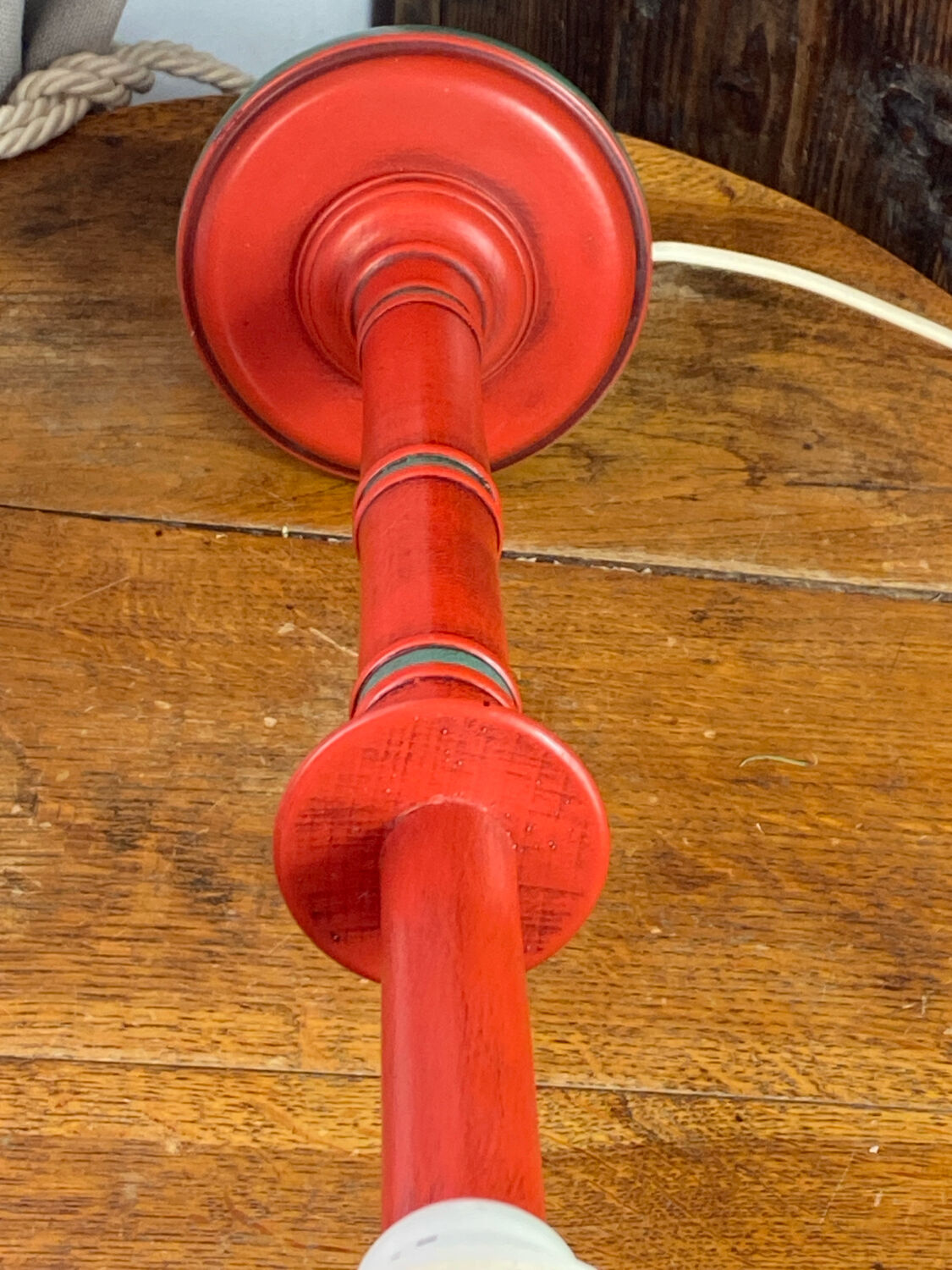 Bamboo-style wooden lamp