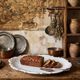 Antique deep dish in white Limoges porcelain, with rockwork relief.