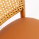 Thonet chair in rattan, camel faux leather and wood - 1960s