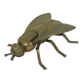 Vintage Copper-Purpose Fly Figurine Ashtray Italy Sixties