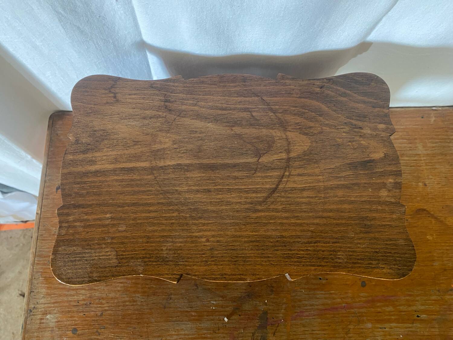 Antique Low Stool Vintage Wood Footrest