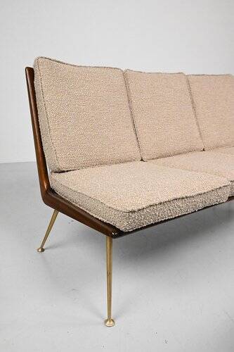 Three-Seater Sofa and Lounge Chair with Hocker by Hans Mitzlaff, Set of 3