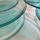 X6 turquoise glass plates Arcoroc-france-retro-cuisine-vintage