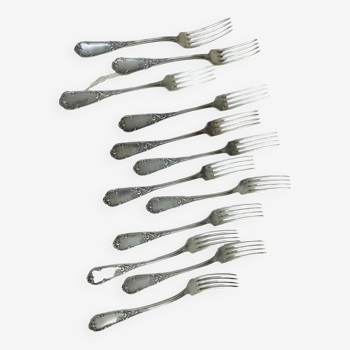 12 silver-plated forks