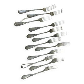 12 silver-plated forks