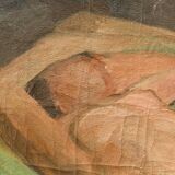 Oil on canvas, female nude