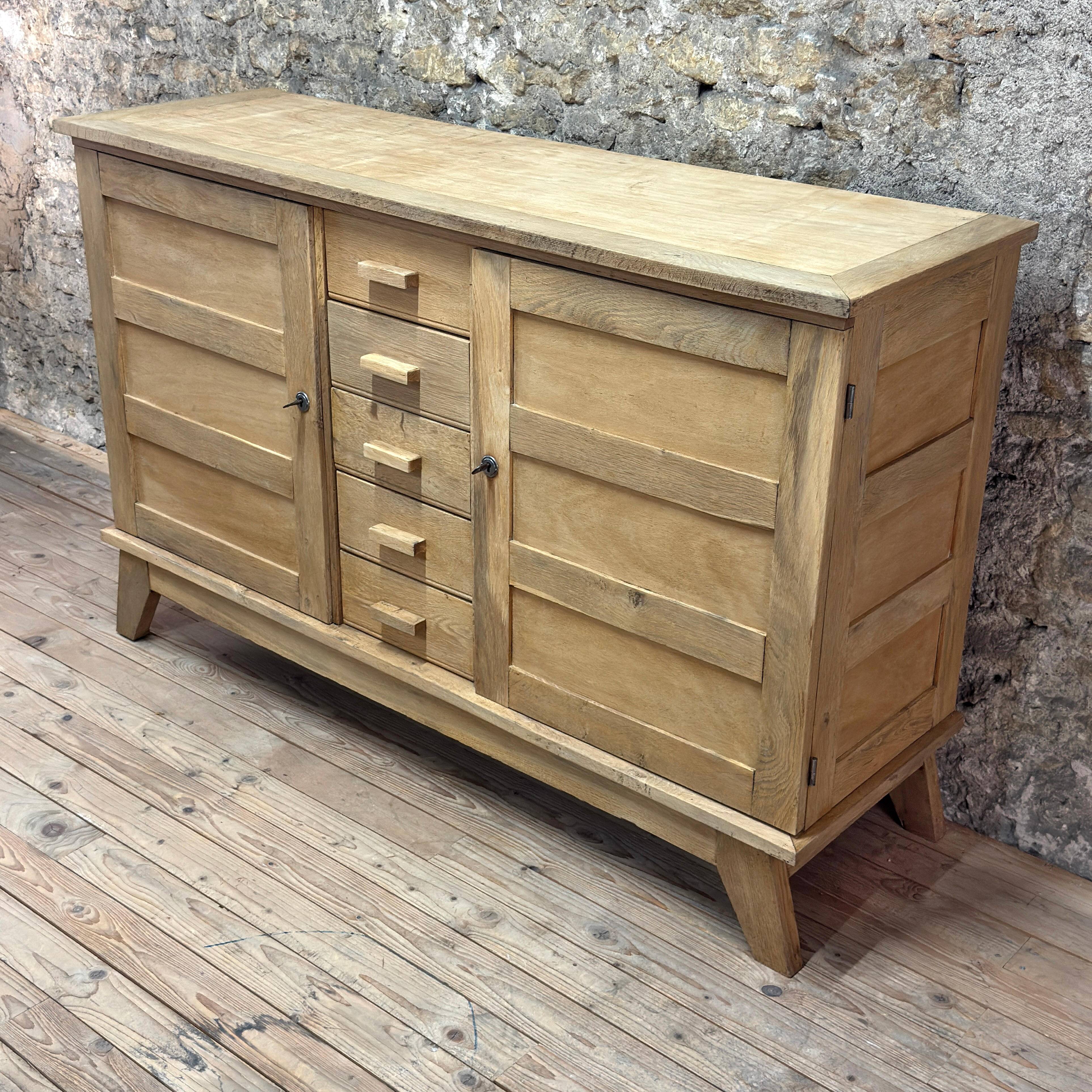 Buffet Very René Gabriel - Raw Oak - Reconstruction Furniture - Year