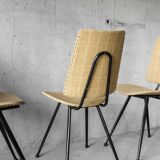 Set of 4 vintage compass feet chairs - 1960