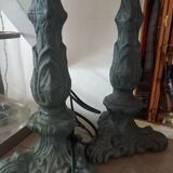 Pair of lamps forestier cast iron collection fil de fer