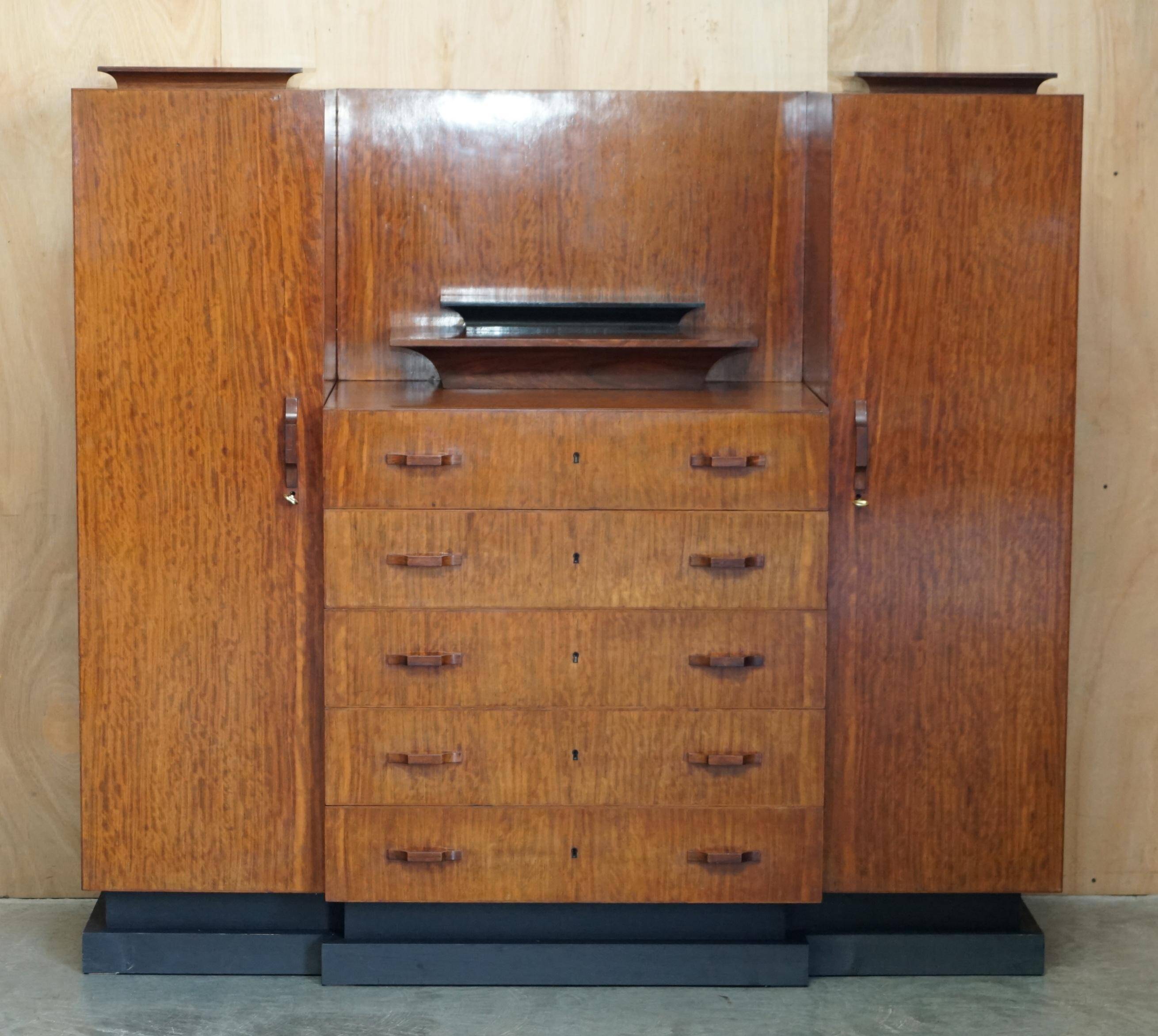 Art Deco Double Wardrobe Chest of Drawers 1920
