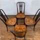 Lot 4 chairs bistrot wood curve stamp tuna and decor seat art nouveau