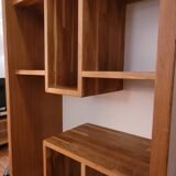 Custom-made solid oak bookcase