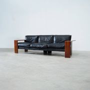 Rare rosewood 3-seater sofa by Afra e Tobia Scarpa for Maxalto