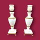 Pair of elegant antique lamp bases in alabaster and gilt brass
