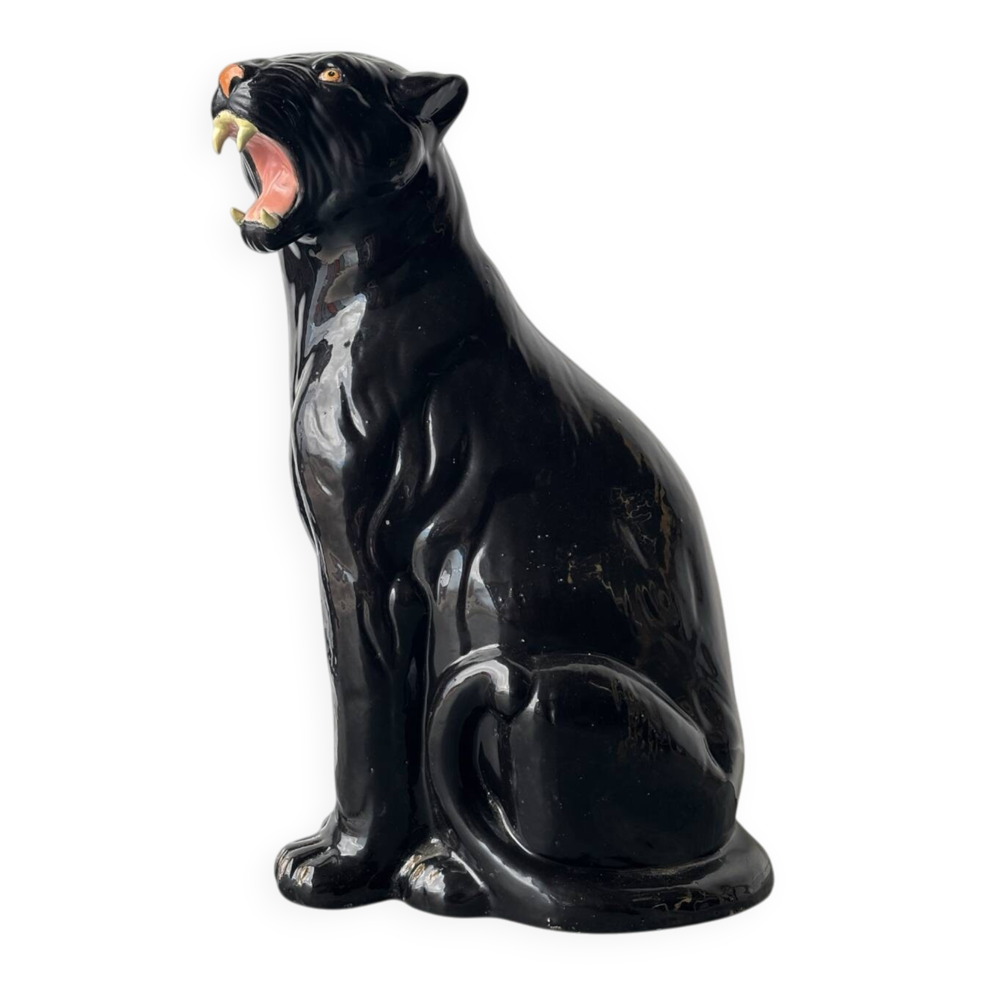 Ceramic panther, Italy 1970