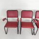 Set of 4 armchairs and a coffee table with tubular structure in Bauhaus style, 1950s.