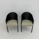 Ensemble postmoderne de 2 chaises en cuir, Italie, 1980