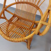 Pair of vintage rattan armchairs from the 60s