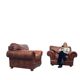 Ensemble de 2 fauteuils en cuir tchèque XL