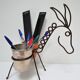 Sculptural zoomorphic gardener donkey metal patina rust vintage 50 60s