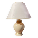 Lampe en émail beige craquelé brillant