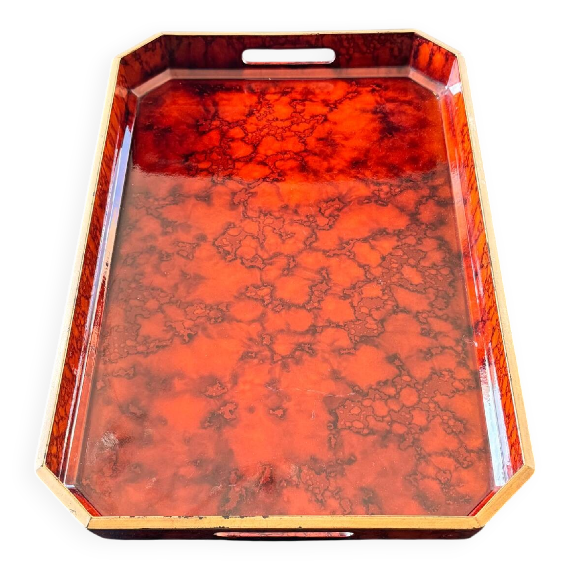 Plateau octogonal Otagiri laqué