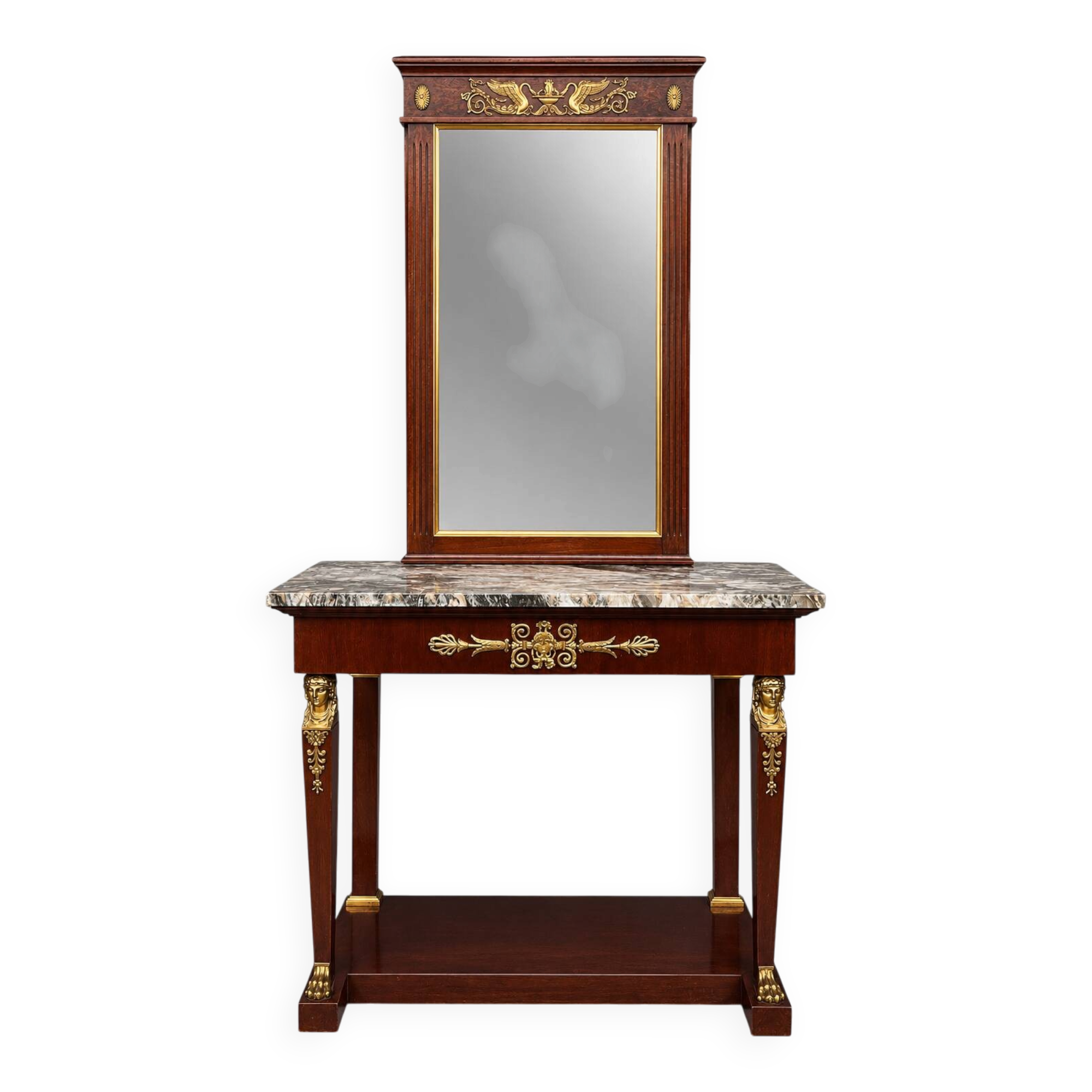 Console and mirror set in Empire style.