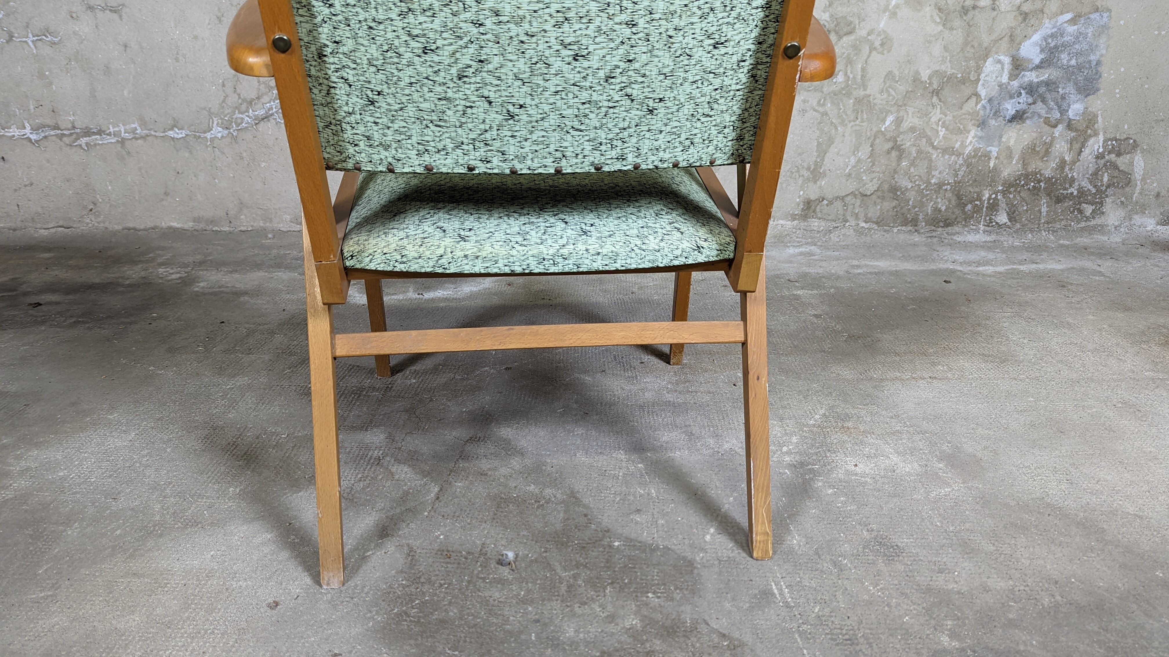 Scandinavian compass foot armchair