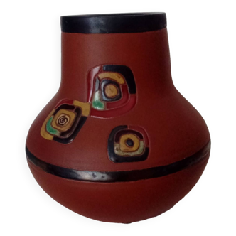 Vase vintage très original en terre cuite
