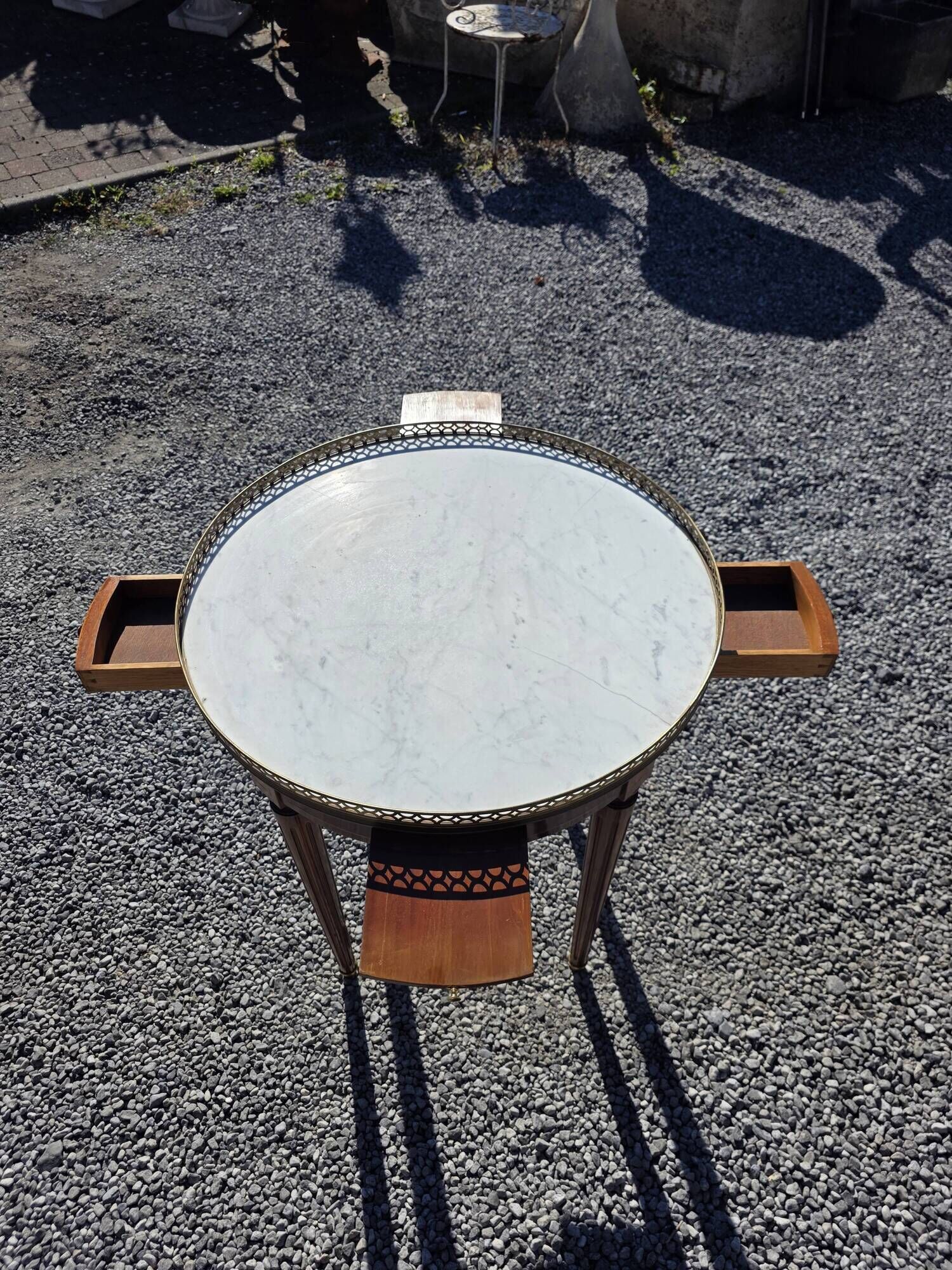 Louis XVI style bouillotte table in mahogany