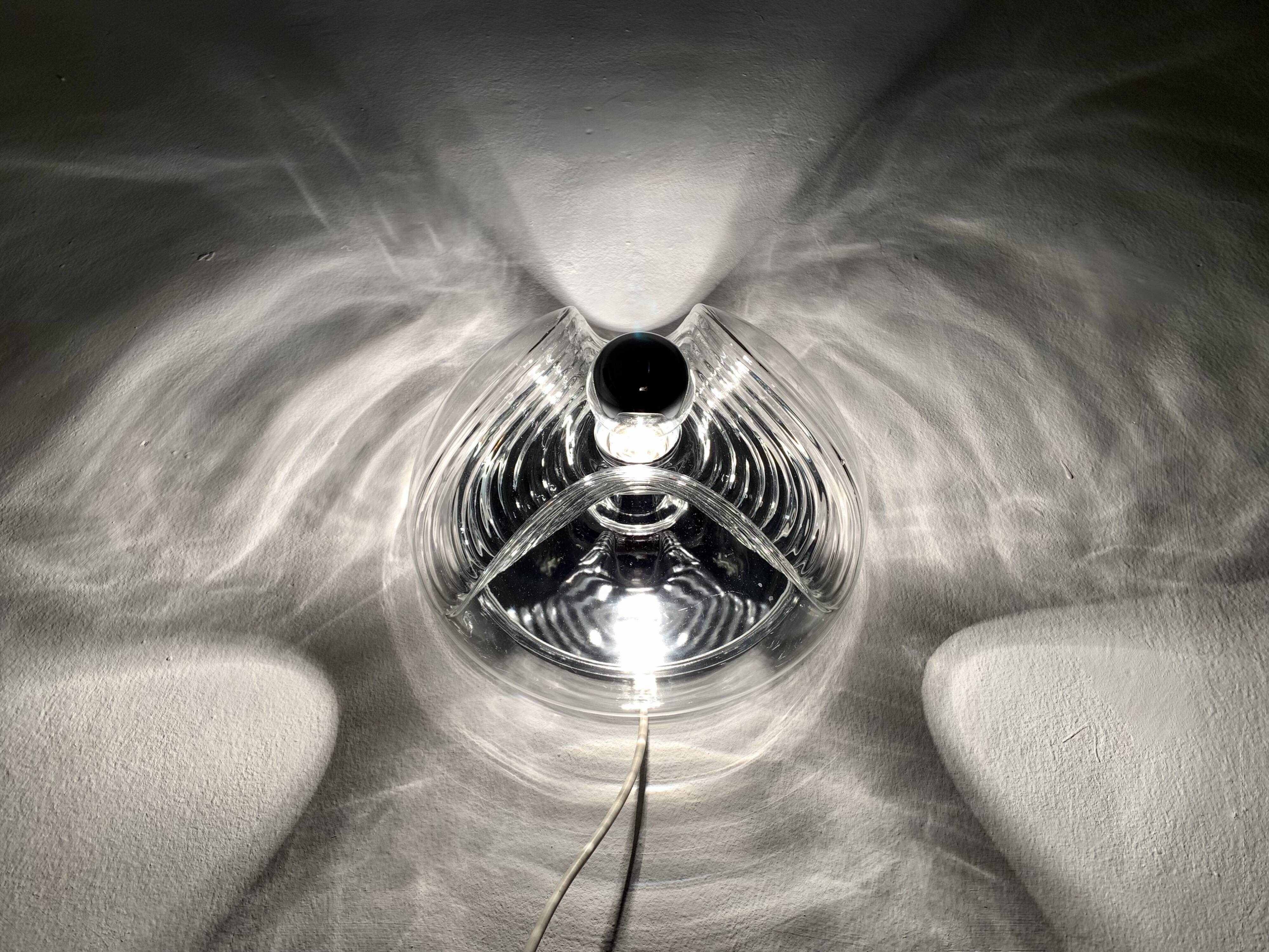 1 of 2 XL Wave Wall Lamps or Flush Lights by Koch and Lowy for Peill and Pu
