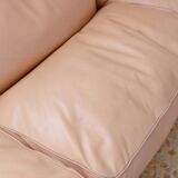 Canapé modulaire en cuir rose vintage Petronio par Tito Agnoli pour Poltrona Frau, design des années 1970.