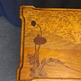 Table de salon art nouveau en marqueterie