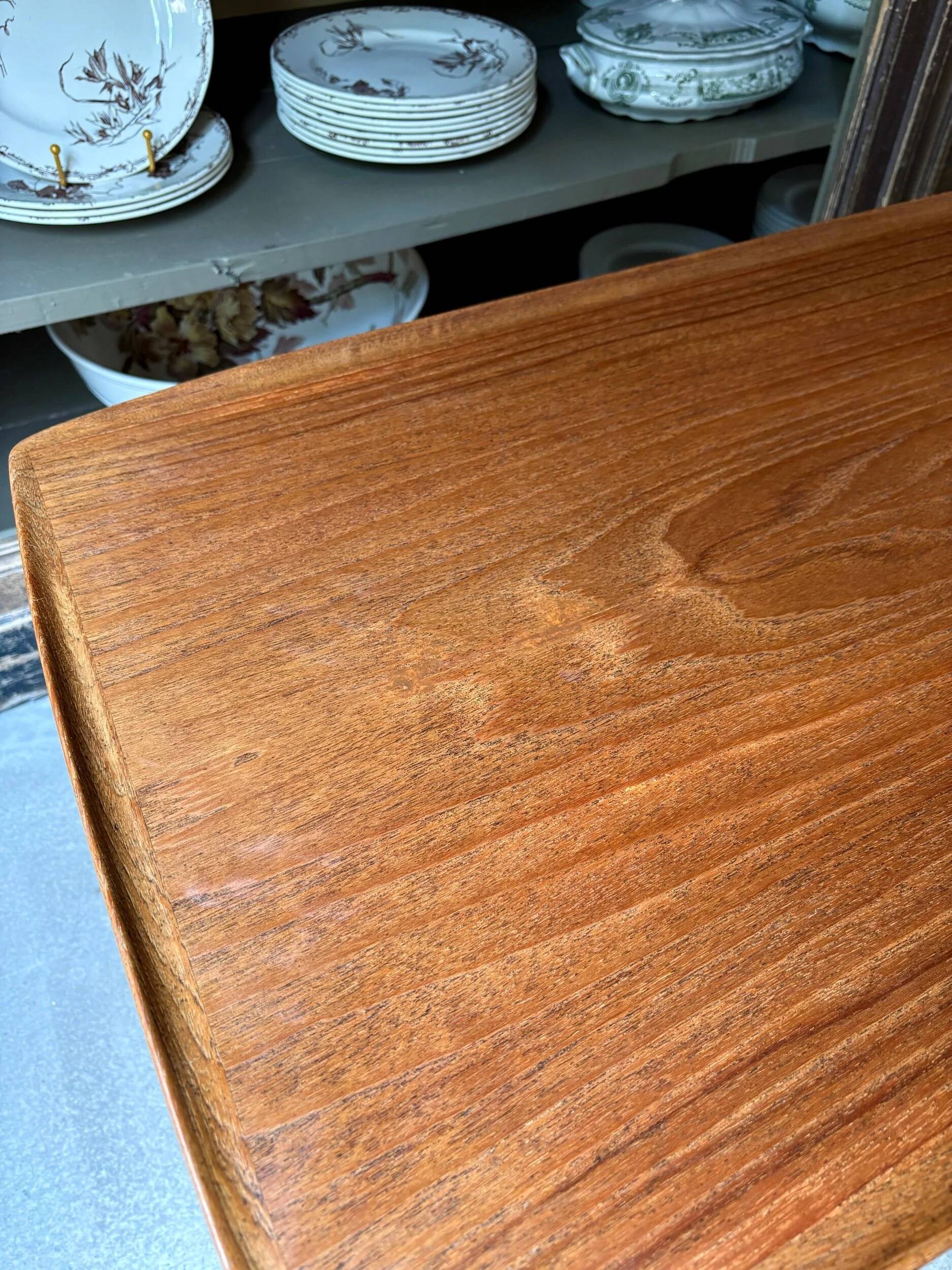 Danish coffee table in teak and rope by Arne Hovmand Olsen