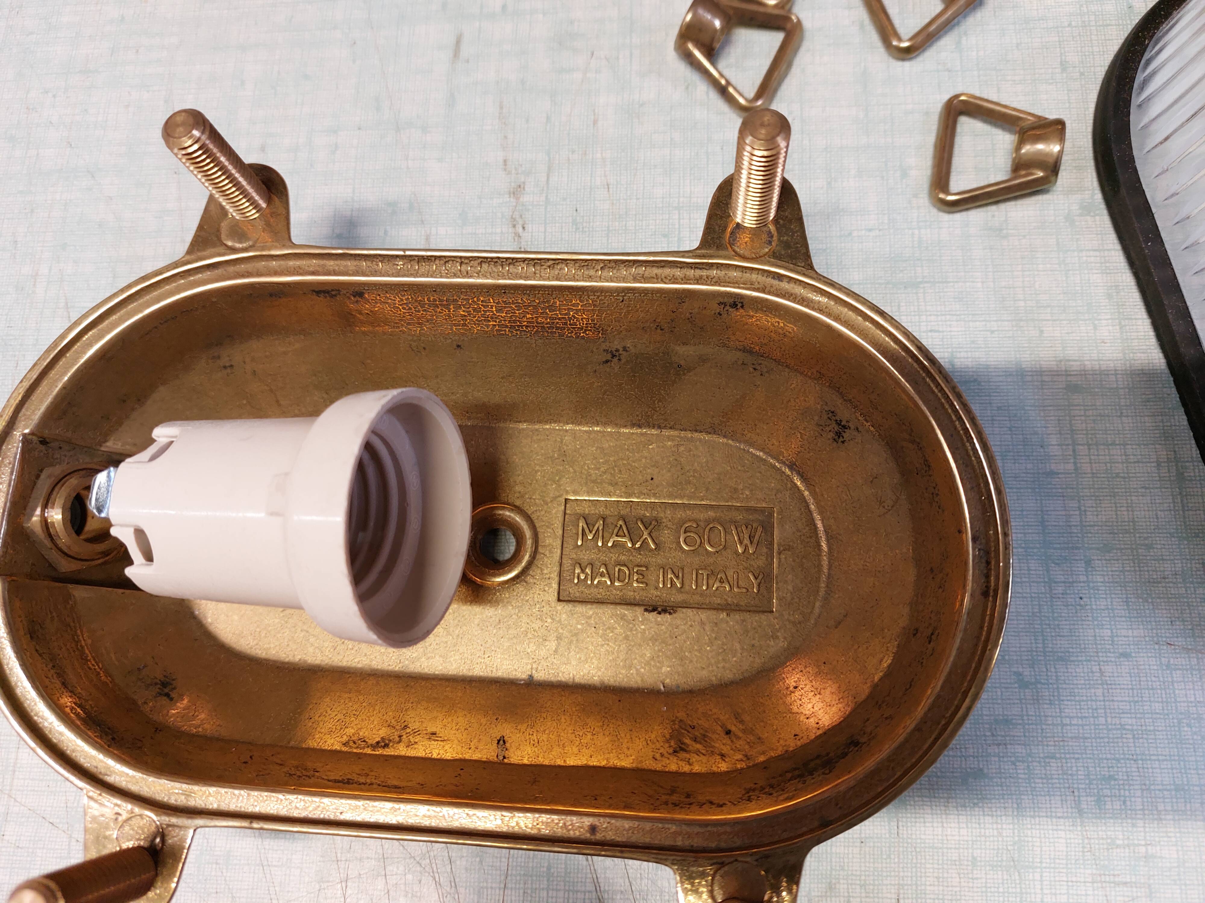 Brass marine corridor wall light