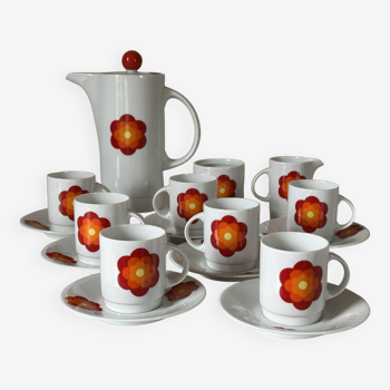 Service café porcelaine scherzer design vintage années 70