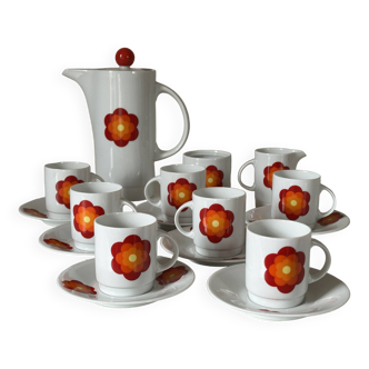 Service café porcelaine scherzer design vintage années 70