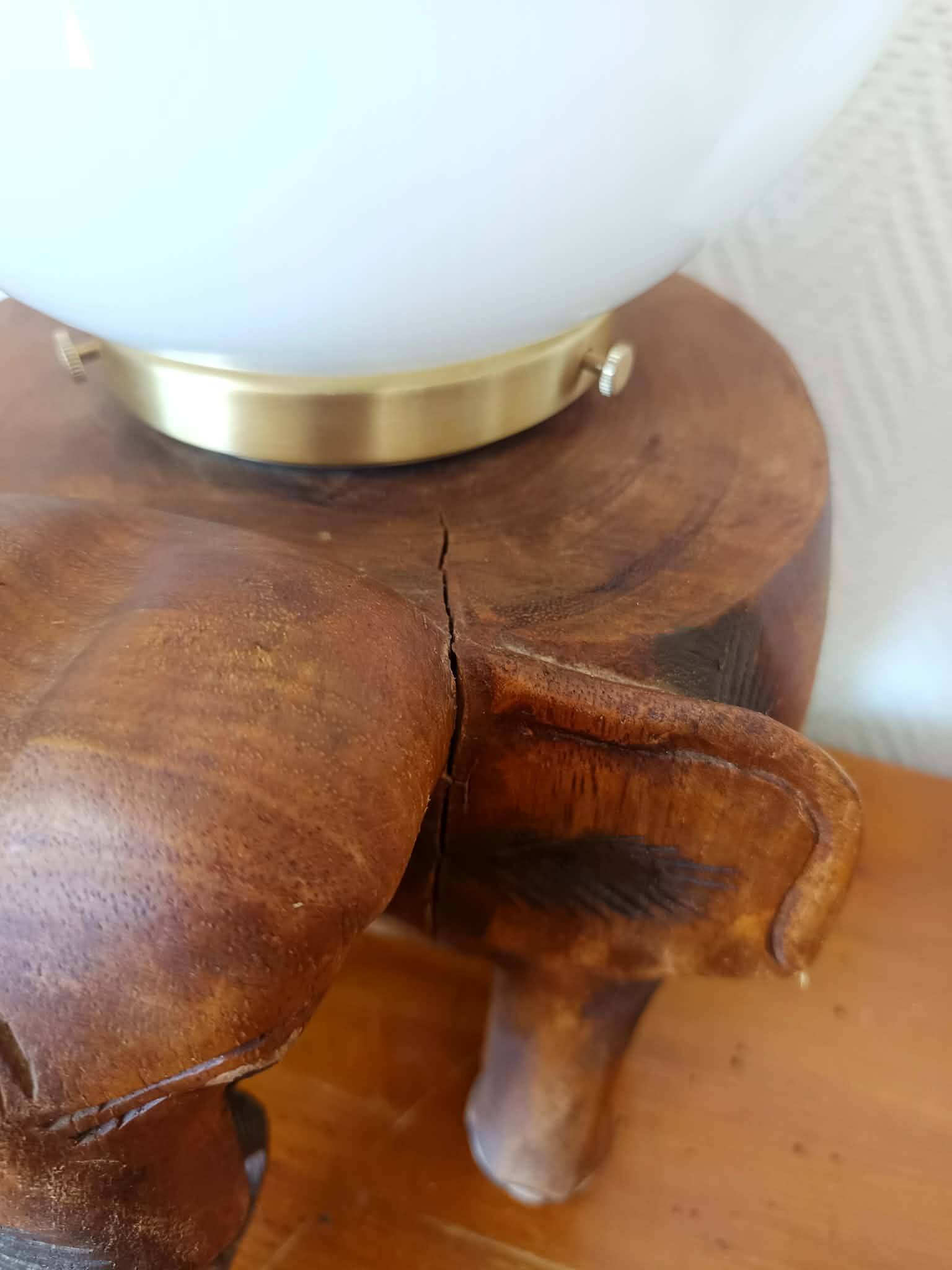 Elephant lamp and opaline