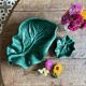 Set of 2 vintage leaf-shaped dishes in majolica.