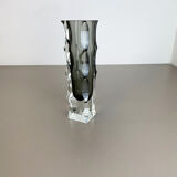 Vase Sommerso en verre à facettes Extra Large Mandruzzato Fabriqué à Murano, Italie années 1970