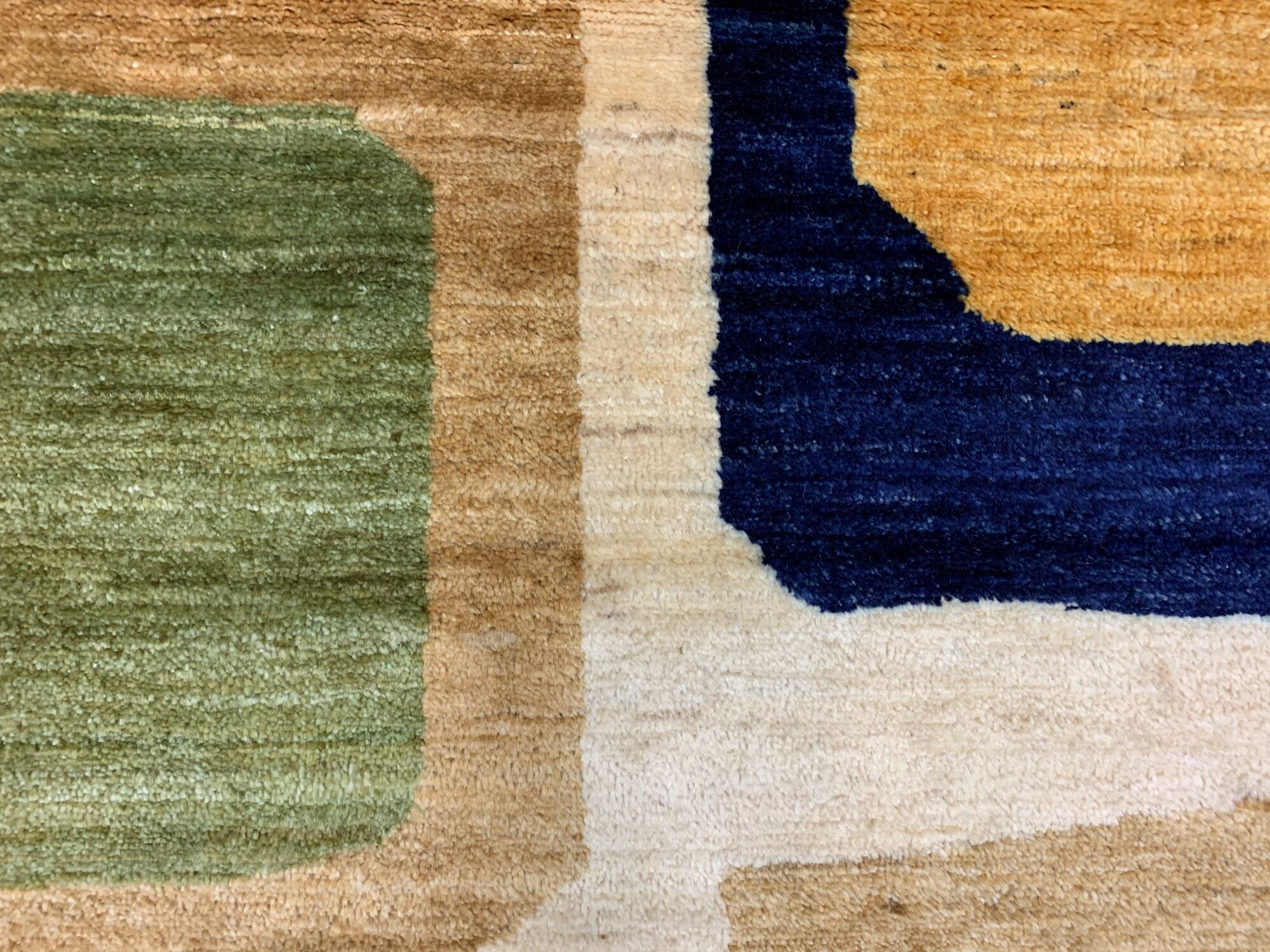 Afghan Chobi Art Deco Rug 190x130 cm Blue, Beige, Gold, Medium