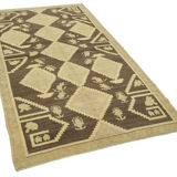 1960s handmade vintage oriental beige rug 125 cm x 225 cm