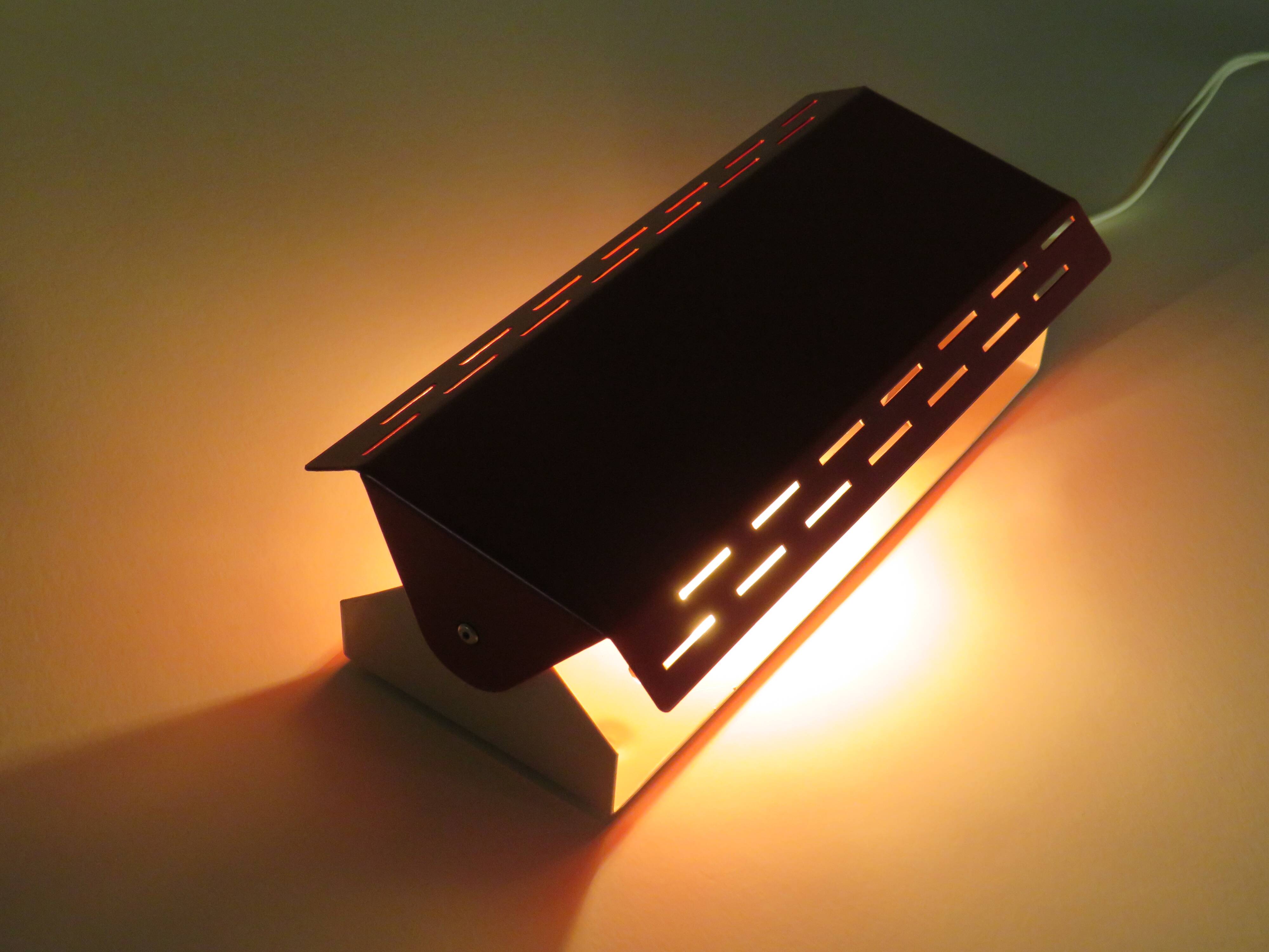Vintage metal wall lamp from the 1970s G&G for Massive Belgium