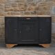 Art Deco buffet with 3 doors in black – Original marble