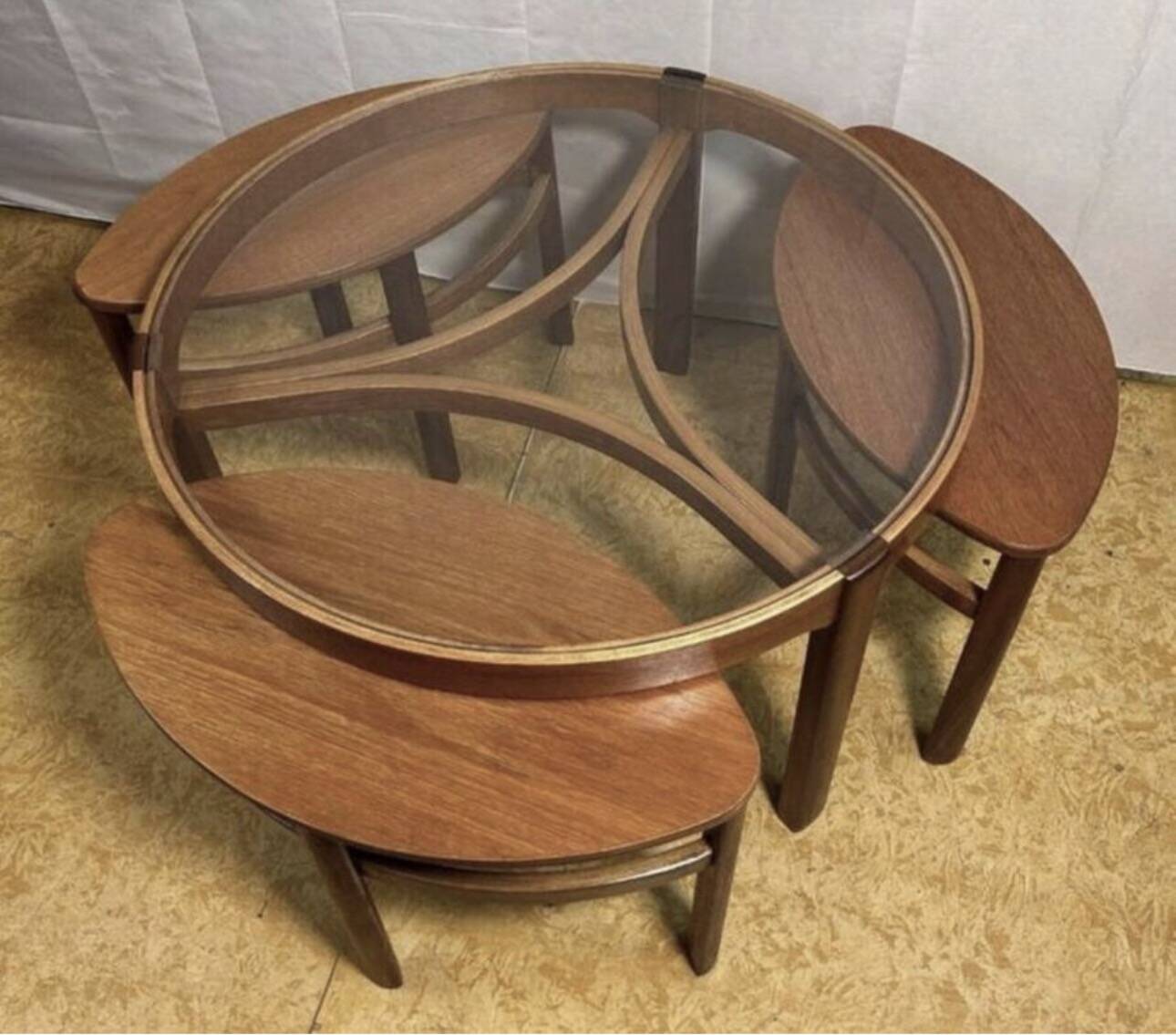 Mid century retro vintage teak trinity coffee table by nathan 1960  Ad