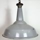 Large Industrial British Grey Enamel Factory Pendant Lamp from Benjamin, 19