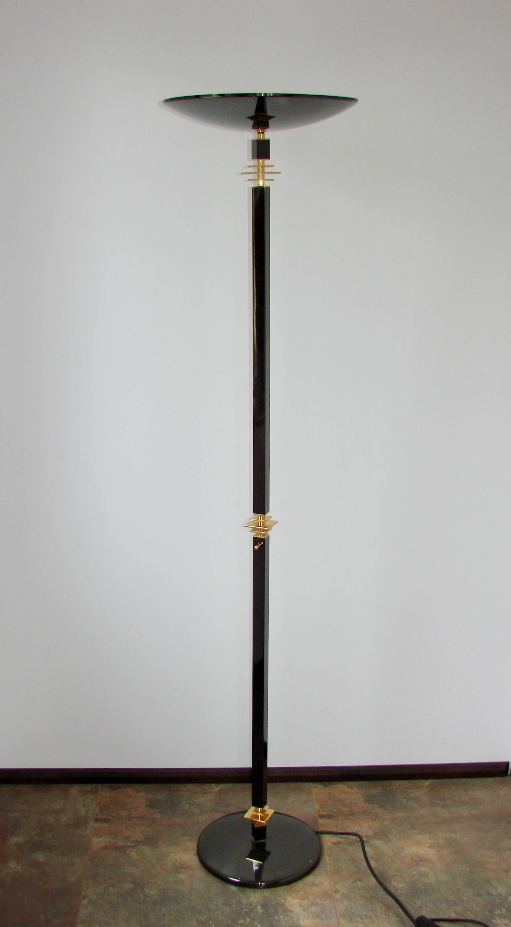 Modern floor lamp, 1980s, brass and metal – vintage