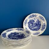 English country style deep plate, Moulin des Loups