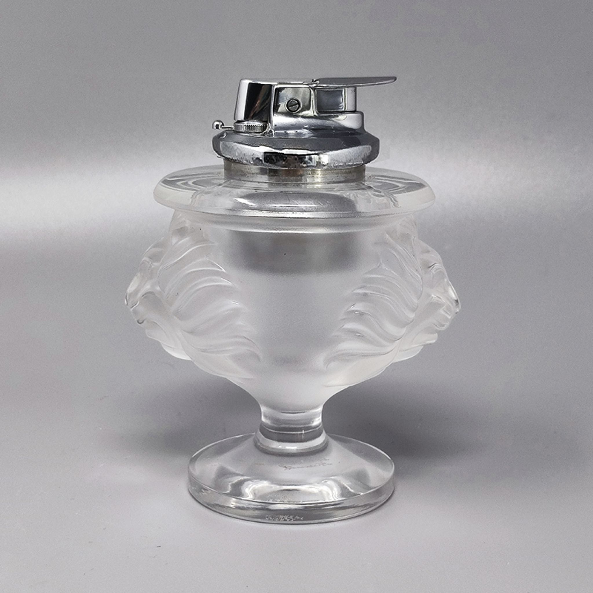 1970s Smoking Set  by Lalique. Signed on The Bottom. Made in France