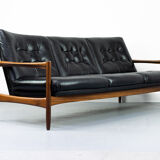 Midcentury leather lounge sofa 1960s
